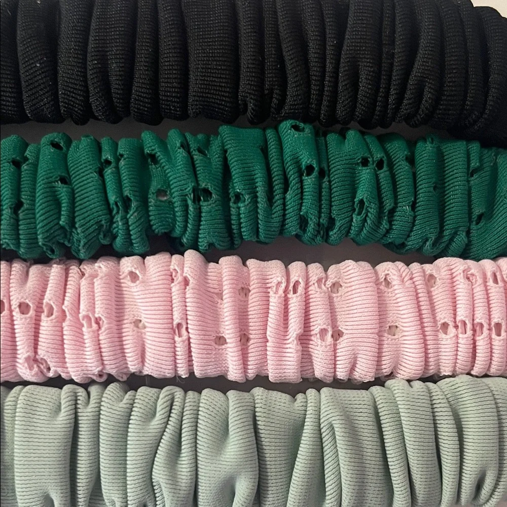 Sport -Sweat Wicking Hair Scrunchies - Black, Green, Pink, Gray